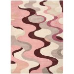 Tapis retro en viscose et laine 160 x 230 cm forme rectangulaire motif g�om�trique fait main multicolore ...