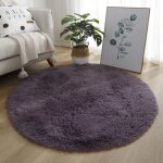 Tapis rond de 120 cm pour chambre � coucher, salon, antid�rapant, doux et moelleux, grand tapis de sol ...