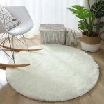Tapis rond salon shaggy descente de lit chambre tapis moelleux carpette pour chambre tapis dcoratif ...