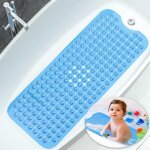 Tapis de salle de bain antid�rapant, 100x40 cm, extra long et r�sistant (bleu), s�r et antid�rapant, ...