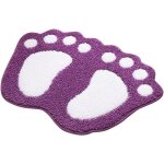 Tapis de salle de bain antid�rapant et absorbant, motif big foot, violet, 48 x 67 cm