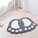 Tapis de salle de bain antid�rapant (gris), 67x48 cm, design � s�chage rapide, adapt� aux chambres, cuisines ...