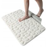 Tapis de salle de bain antid�rapant en mousse � m�moire de forme pierres tapis �pais blanc