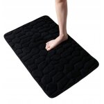 Tapis de salle de bain antid�rapant en mousse � m�moire de forme pierres tapis �pais noir