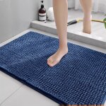 Tapis de salle de bain bleu marine 4060cm chenille ultra - doux absorbant lavable en machine adapt aux ...