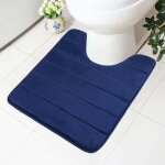 Tapis de salle de bain en mousse � m�moire de forme (bleu marine), 50x60 cm, design antid�rapant, doux ...