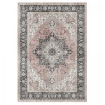 Tapis salon et chambre 160x230 rose et gris rectangle tiss� motif oriental vivace 3