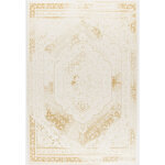 Tapis de salon ou chambre - soraya - cr�me et dor� - 160 x 230 cm