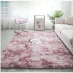 Tapis de salon moelleux rose tie - dye 160 x 230 cm, en fibre de polypropyl�ne douce et antid�rapante, ...