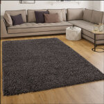 Tapis shaggy longues m�ches en anthracite 190x280 cm