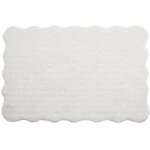 Tapis shaggy � poils longs bords ondul�s - 160 x 230 cm - blanc - nerida
