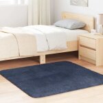 Tapis shaggy � poils longs - tapis de salon - tapis chambre navarra bleu marine 120x120 cm 997523