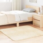 Tapis shaggy � poils longs - tapis de salon - tapis chambre navarra cr�me 120x120 cm polyester 660781 ...