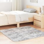 Tapis shaggy � poils longs - tapis de salon - tapis chambre navarra gris argent� 120x120 cm 195719