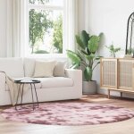 Tapis shaggy � poils longs - tapis de salon - tapis chambre navarra rose poudr� 200x200 cm 482999