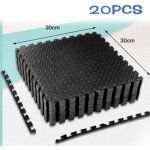 Tapis de sol de gym sport avec 20 dalles de protection en mousse 30cm x 30 cm noir