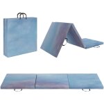 Tapis de sol gymnastique fitness pliable portable rembourrage mousse 5 cm dim. 1, 8l x 0, 6l m rev�tement ...