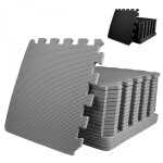 Tapis de sol puzzle pour fitness ou jeu enfant, antid�rapant - 18 pi�ces - gris - vivezen