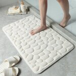 Tapis de sol en relief de galets, tapis de sol antid�rapant absorbant l'eau pour entr�e de salle de bain ...