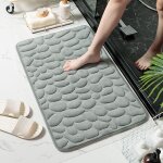 Tapis de sol en relief de galets, tapis de sol antid�rapant absorbant l'eau pour entr�e de salle de bain ...