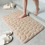 Tapis de sol en relief de galets, tapis de sol antid�rapant absorbant l'eau pour entr�e de salle de bain ...