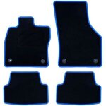 Tapis de sol - volkswagen - golf vii - 5 pi�ces - velours et polypropyl�ne - bordure bleue