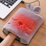 Tapis de souris chauffant usb, interface usb, joli motif lapin, rutilisable, tapis de souris pour ordinateur, ...