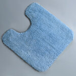 Tapis de toilette antid�rapant tapis absorbant tapis moelleux microfibre forme de u bleu 50x50cm