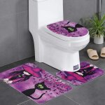 Tapis de toilette, ensemble de tapis de salle de bain, en polyester pour salle de bain, toilettes, cuisine, ...