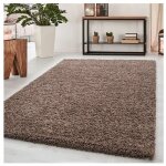 Allotapis - tapis uni  longues mches rectangle swirls moka 120x170