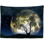 Tapisserie murale d�corative chambre - arbre nature pleine lune nuit - 200 x 150 cm grand ? papier peint ...