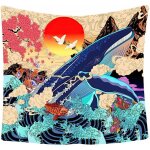 Tapisserie vague mer koi tapisserie murale grande baleine animal coucher du soleil paysage tapisserie ... Tapisserie vague mer koi tapisserie murale grande baleine animal coucher du soleil paysage tapisserie ...