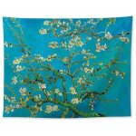 Tapisserie van gogh branches d'un amandier en fleurs tapisserie tenture murale art d�coration d'int�rieur ...