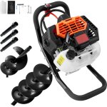 Mophorn - tarire  gaz , 52 cc, 1 450 w, forets de 6' et 10' avec 3 tiges d'extension, pour plantes ...