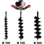 Tarière thermique semi - professionnelle 62 cm3 + lot de 3 mèches (100, 150 et 200 mm) Tarière thermique semi - professionnelle 62 cm3 + lot de 3 mèches (100, 150 et 200 mm)