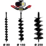 Tarire thermique semi - professionnelle 62 cm3 + lot de 3 mches (80, 150 et 250 mm)