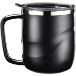 Tasse  caf en acier inoxydable avec couvercle et