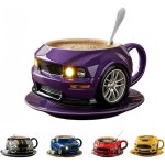 Tasse � caf� cr�ative en acier inoxydable � double couche en forme de voiture, durable, faite � la main, ...