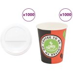 Tasses  caf en papier avec couvercles 1000 pcs 8oz 240ml vidaxl