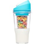 Tasse � c�r�ales portable pour garder les c�r�ales croustillantes. passe au lave - vaisselle. plastique ...