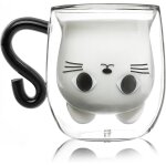 Tasse chat, tasse a cafe double paroi, cadeau de no�l original pour femme fille epouse maman nounou marraine ...