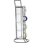 Tasse expresso verre x4 avec support Tasse expresso verre x4 avec support
