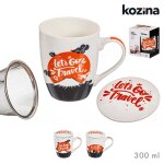 Tasse � infusion de voyage let's go avec filtre et couvercle, mod�les assortis, 300 ml