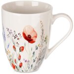 Tasse en porcelaine pour caf�, th�, herbes, boissons, fleurs, coquelicots, 360 ml