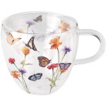 Tasse  th en verre double paroi jardin des papillons 200 ml
