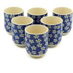 Tasses � tisane - marguerite bleue - vendu par 6