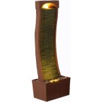 Teamson home - fontaine courbe moderne ardoise led rocher rouge Teamson home - fontaine courbe moderne ardoise led rocher rouge