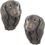 Teckel � poil long - statuette de chien, buste suspendu, d�coration unique pour les amoureux des chiens ...