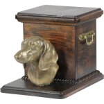 Teckel - une urne pour les cendres de chien avec une statuette, une urne lgante pour un chien, une ...