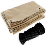 Pack toile pergola beige fonc 3x4 m + sandow noir 20m - bche pergola prte  poser lp506pr garantie ...